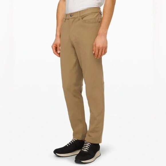 Lululemon Men's 44 Commission Warpstreme 5-Pocket Pants Brown Slim Fit ABC - Picture 1 of 15